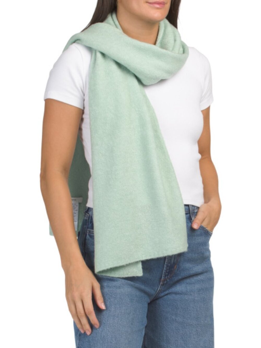 VINCE Merino Wool And Cashmere Blend Boucle Knit Oversized Scarf